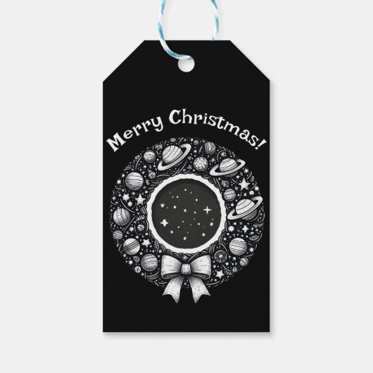 Celestial Wreath Gift Label | Starry Holiday Charm Cadeaulabel (Achterkant)