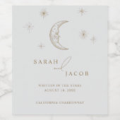 Celestial Written in the Stars Wedding  Wijn Etiket (Enkel label)