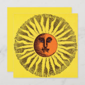  Celestial Yellow glimlachend Happy Hippie Sun (Voorkant / Achterkant)