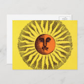  Celestial Yellow glimlachend Happy Hippie Sun Briefkaart (Voorkant / Achterkant)
