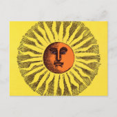  Celestial Yellow glimlachend Happy Hippie Sun Briefkaart (Voorkant)