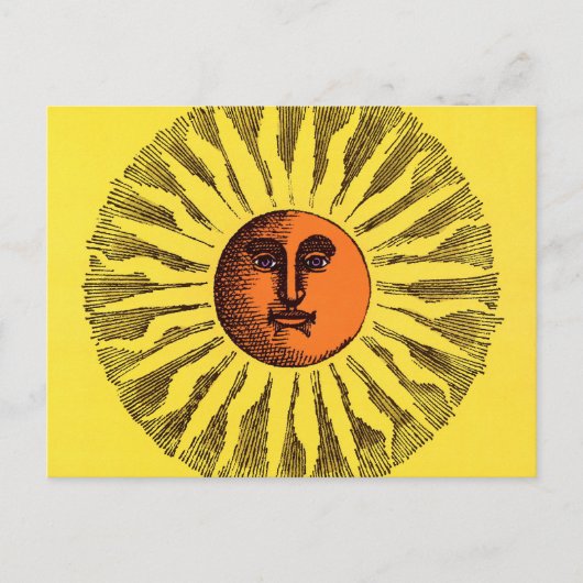  Celestial Yellow glimlachend Happy Hippie Sun Briefkaart (Voorkant)