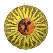 Celestial Yellow glimlachend Happy Hippie Sun Dartbord (Voorkant)