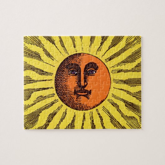  Celestial Yellow glimlachend Happy Hippie Sun Legpuzzel (Horizontaal)