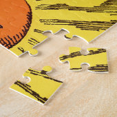  Celestial Yellow glimlachend Happy Hippie Sun Legpuzzel (Zijkant)