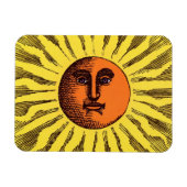  Celestial Yellow glimlachend Happy Hippie Sun Magneet (Horizontaal)