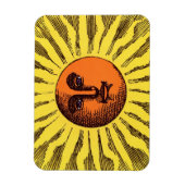 Celestial Yellow glimlachend Happy Hippie Sun Magneet (Verticaal)