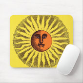 Celestial Yellow glimlachend Happy Hippie Sun Muismat (Met muis)