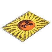 Celestial Yellow glimlachend Happy Hippie Sun Notitieboek (Linkerzijde)
