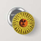 Celestial Yellow glimlachend Happy Hippie Sun Ronde Button 5,7 Cm (Voorkant /achterkant)