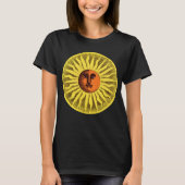  Celestial Yellow glimlachend Happy Hippie Sun T-shirt (Voorkant)