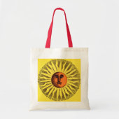 Celestial Yellow glimlachend Happy Hippie Sun Tote Bag (Voorkant)