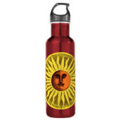  Celestial Yellow glimlachend Happy Hippie Sun Waterfles (Voorkant)
