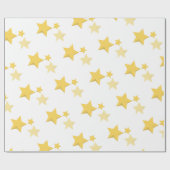 Celestial Yellow Schattige Stars Baby shower Cadeaupapier (Vlak)