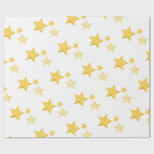 Celestial Yellow Schattige Stars Baby shower Cadeaupapier (Vlak)