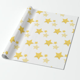 Celestial Yellow Schattige Stars Baby shower Cadeaupapier