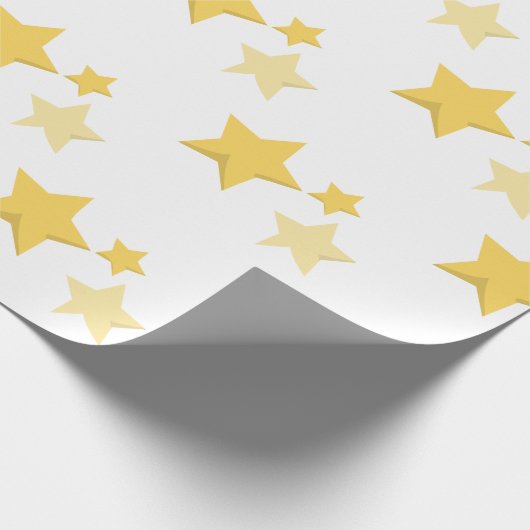 Celestial Yellow Schattige Stars Baby shower Cadeaupapier (Hoek)