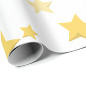 Celestial Yellow Schattige Stars Baby shower Cadeaupapier (Rol Hoek)