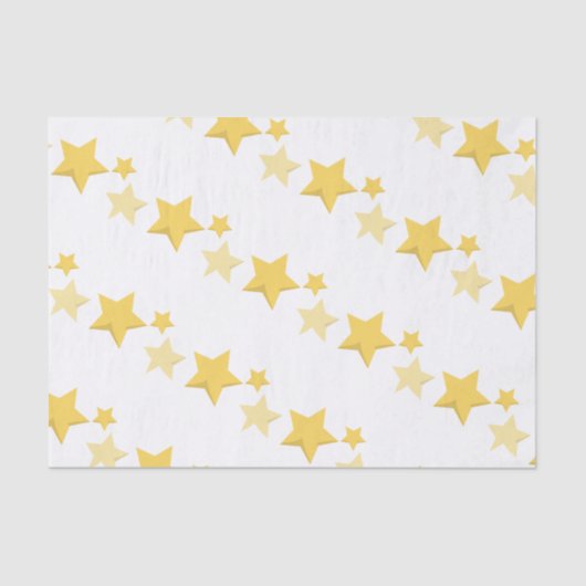 Celestial Yellow Schattige Stars Baby shower Tissuepapier (Voorkant)