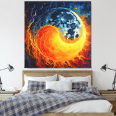 Celestial Yin Yang Art Canvas Afdruk (Insitu (Slaapkamer))