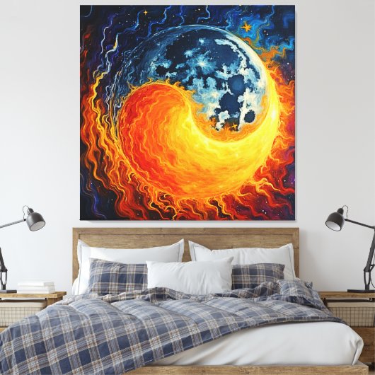 Celestial Yin Yang Art Canvas Afdruk (Insitu (Slaapkamer))