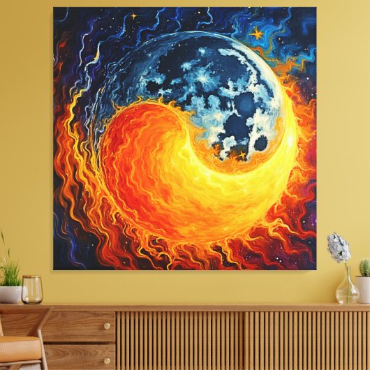Celestial Yin Yang Art Canvas Afdruk (Insitu (Woonkamer))