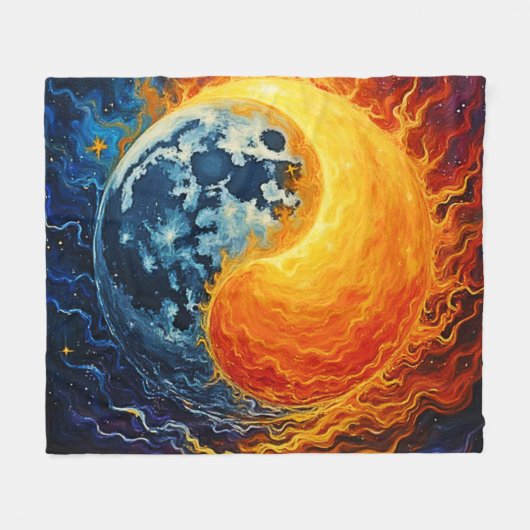 Celestial Yin Yang Art Fleece Deken (Voorkant (Horizontaal))