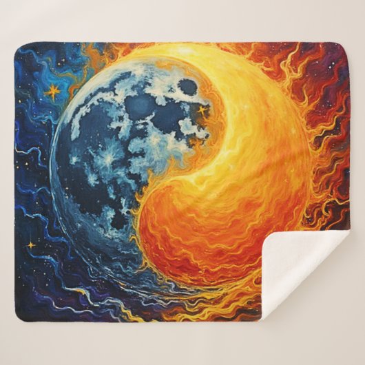 Celestial Yin Yang Art Sherpa Deken (Voorkant (horizontaal))