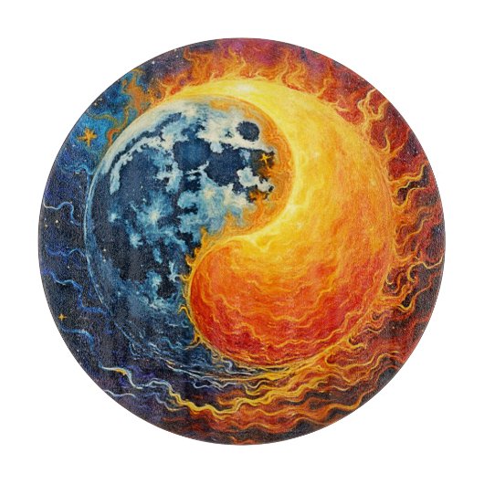 Celestial Yin Yang Art Snijplank (Voorkant)