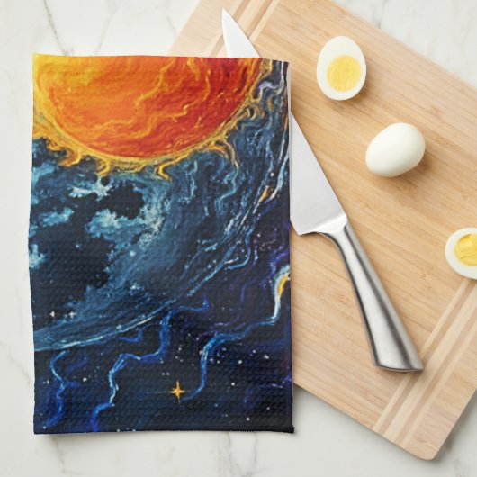 Celestial Yin Yang Art Theedoek (Quarter Fold)