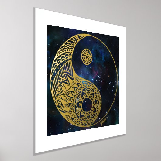 Celestial Yin Yang Gold Foil Art Print (Laagn)