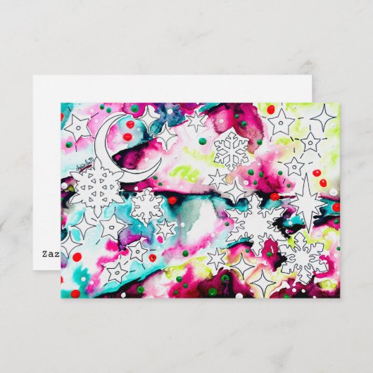 Celestial Yule Card Kaart (Voorkant / Achterkant)