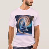 "Celestial Yuletide: Zwaartekracht tartende kerstm T-shirt (Voorkant)