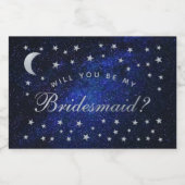 Celestial zal je mijn bruidsmeisje aanzoek zijn sparkling wijnetiket (Enkel label)