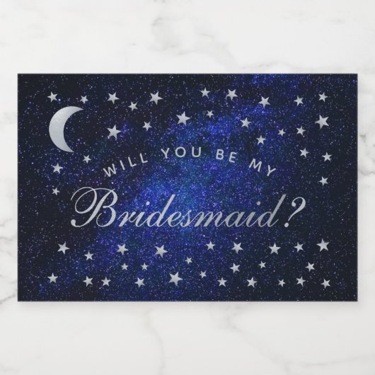 Celestial zal je mijn bruidsmeisje aanzoek zijn sparkling wijnetiket (Enkel label)