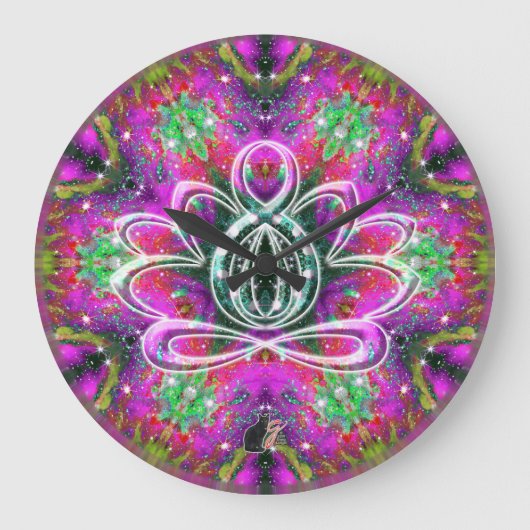 Celestial Zen Lotus Clock Grote Klok (Voorkant)