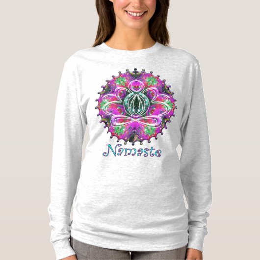 Celestial Zen Lotus Namaste T-shirt (Voorkant)