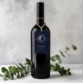 Celestial Zilveren Maan Bruiloft Dank u Cadeau Lab Cadeaulabel