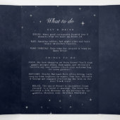 Celestial Zilveren Maan Gevouwen Bruiloft Programm Drieluik Uitnodiging (Binnenkant midden)