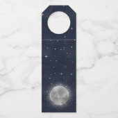Celestial Zilveren Maan Trouwfles Hanger Labels (Achterkant)