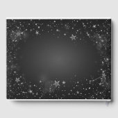 Celestial Zilveren Zon, Maan, Sterren Donker Gastenboek (Achterkant)