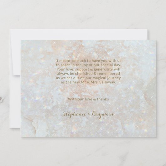 Celestial Zodiac Moon Blue Gold Typography Wedding Bedankkaart (Achterkant)