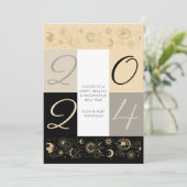 Celestial Zodiac Proost Nieuwjaar Business Geen fo Feestdagenkaart (Staand voorkant)