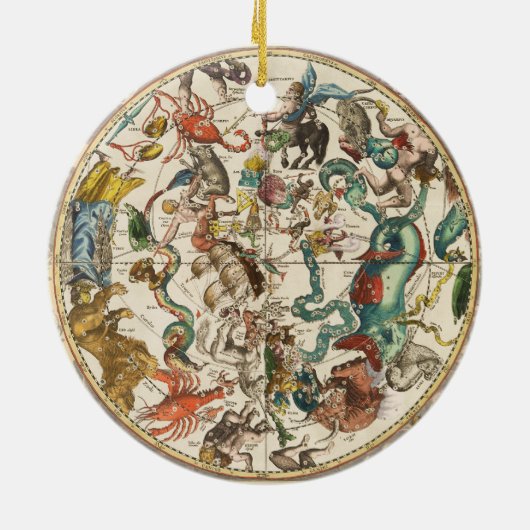  Celestial Zodiac Star Constellation Map Keramisch Ornament (Achterkant)