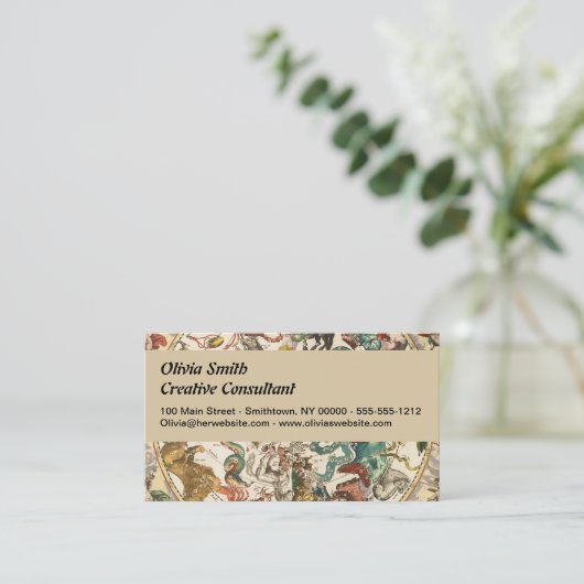  Celestial Zodiac Star Constellation Map Visitekaartje (Staand voorkant)