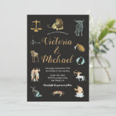 Celestial Zodiac Star Signs Constellation Invita Kaart (Staand voorkant)