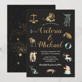 Celestial Zodiac Star Signs Constellation Invita Kaart