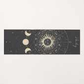 Celestial Zodiac Sun Stars Moon Phase Custom Naam Yogamat (Voorkant (horizontaal))