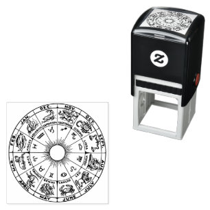 Celestial Zodiac Wheel Chart #1 Zelfinktende Stempel