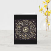 Celestial Zodiac Wheel – Cosmic Gold Silver Editio Kaart (Gele Bloem)